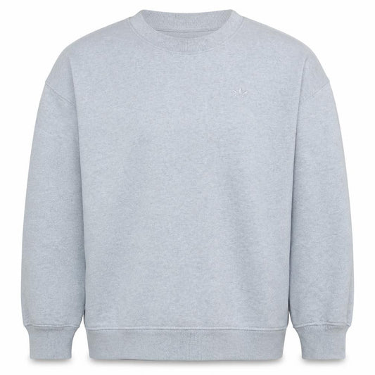 Adidas Men's Grey Pullover Sweatshirt L Crew Neck Fleece Logo