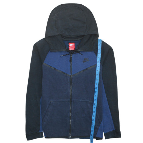 Nike Men's Blue Full Zip Hoodie Size S Cotton Blend Sportswear