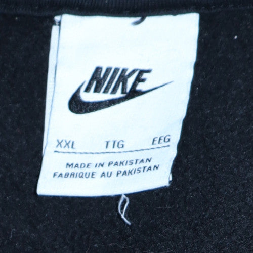 Nike Men's Black 2XL Pullover Hoodie with Logo Print