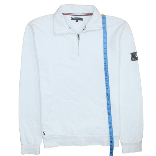 Tommy Hilfiger Mens White XL 1/4 Zip Sweatshirt Regular Fit