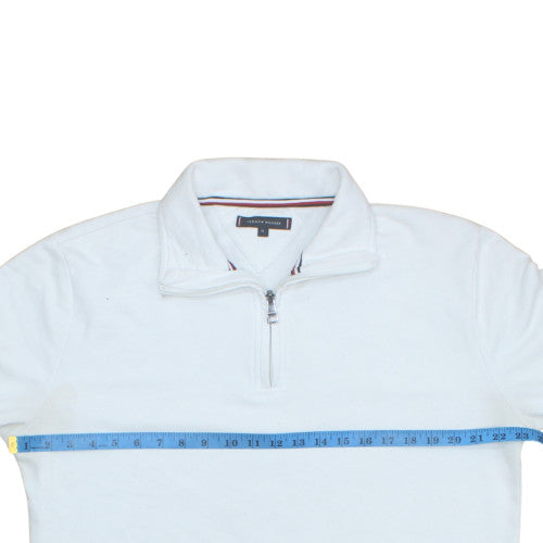 Tommy Hilfiger Mens White XL 1/4 Zip Sweatshirt Regular Fit