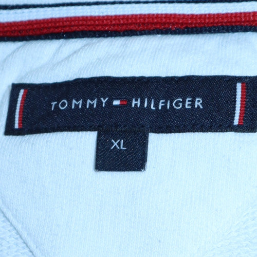 Tommy Hilfiger Mens White XL 1/4 Zip Sweatshirt Regular Fit