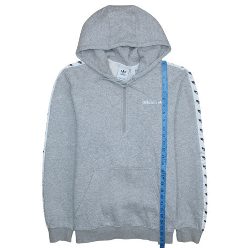 Adidas Men's Grey L Half Zip Hooded Sweatshirt Fleece Sports Top
