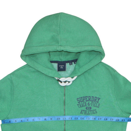 Superdry Men Green Full Zip Hoodie M Regular Fleece Sportswear