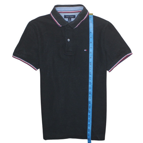 Tommy Hilfiger Men's Black Regular Fit Cotton Polo Shirt M