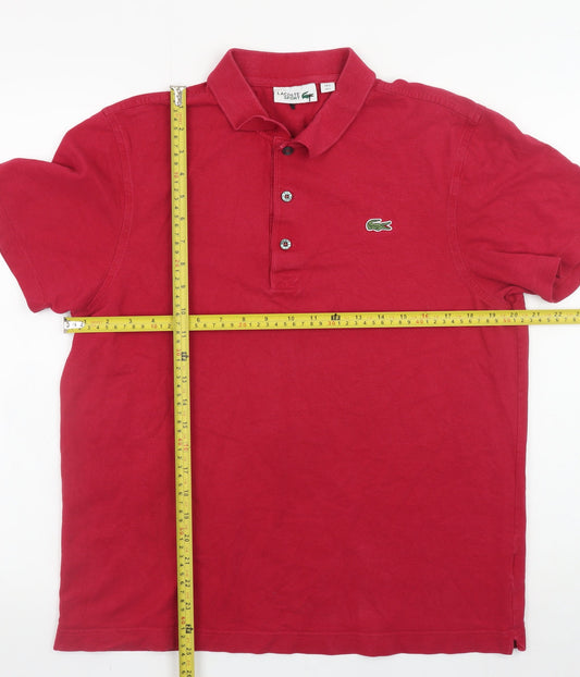 Lacoste Sport Men's Red Cotton Short Sleeve Polo Shirt L