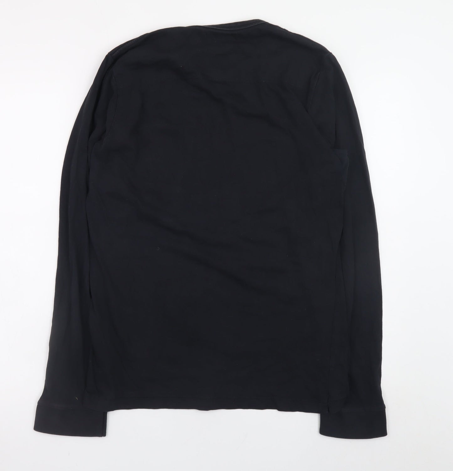 French Connection Men's Black Long Sleeve Cotton T-Shirt Size L