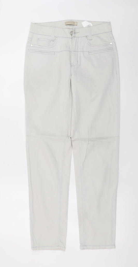 Cambio Women Beige Straight Jeans Size 8 Cotton Stretch Pearlie Style