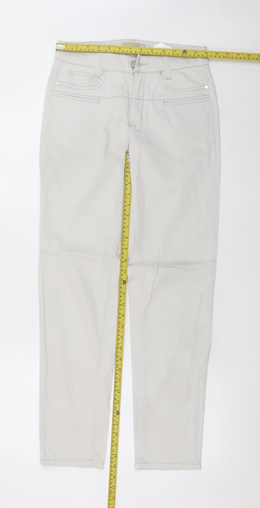 Cambio Women Beige Straight Jeans Size 8 Cotton Stretch Pearlie Style