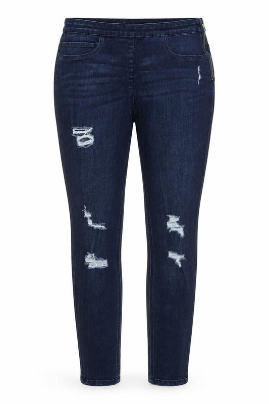 V by Very Women's Blue Tall Distressed Skinny Jeans Size 33