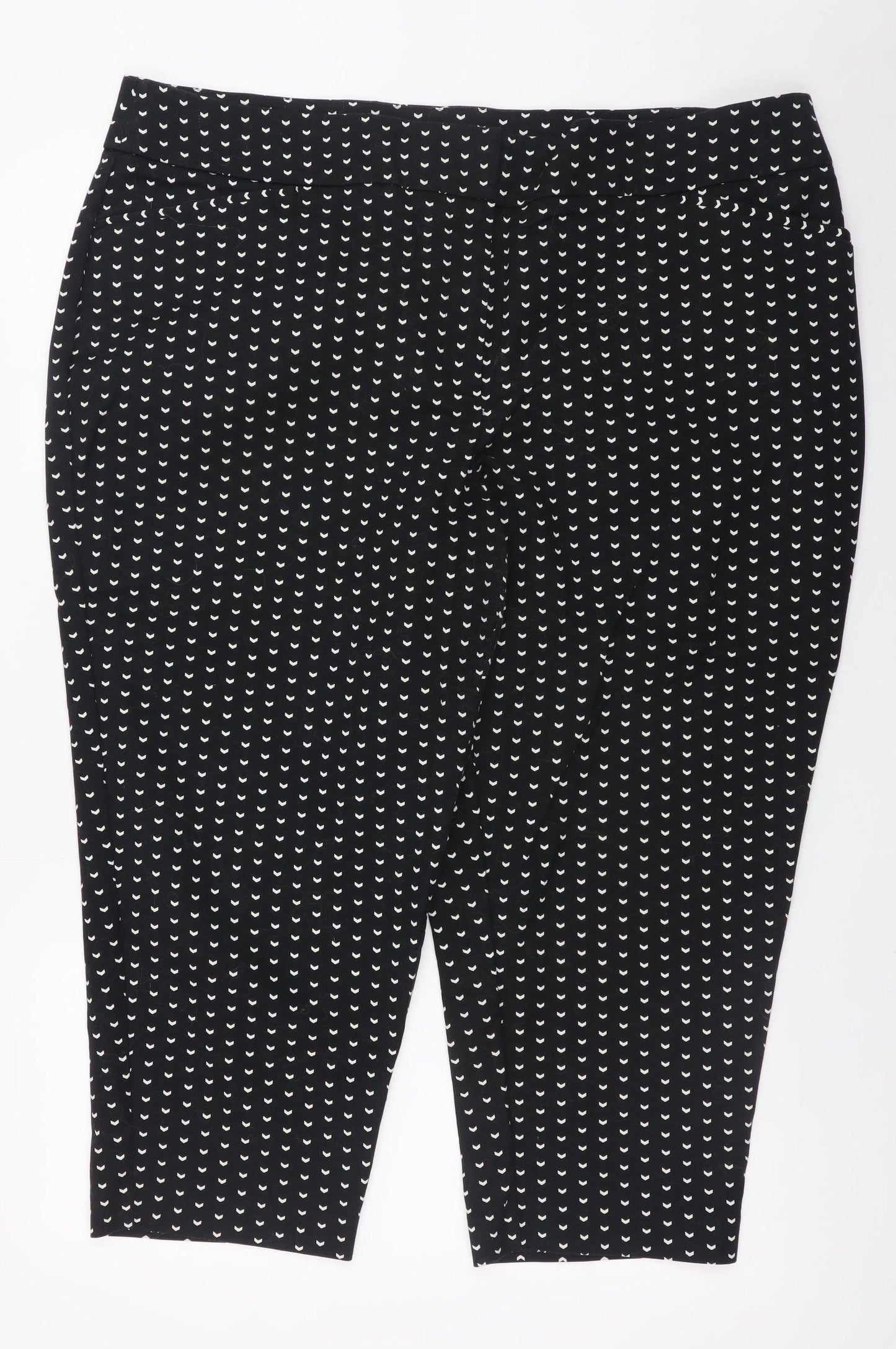 APT.9 Women’s Black Geometric Cropped Trousers Size 20 Plus