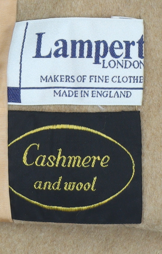 Lampert London Women's Beige Cashmere Wool Overcoat UK 16 Classic Style