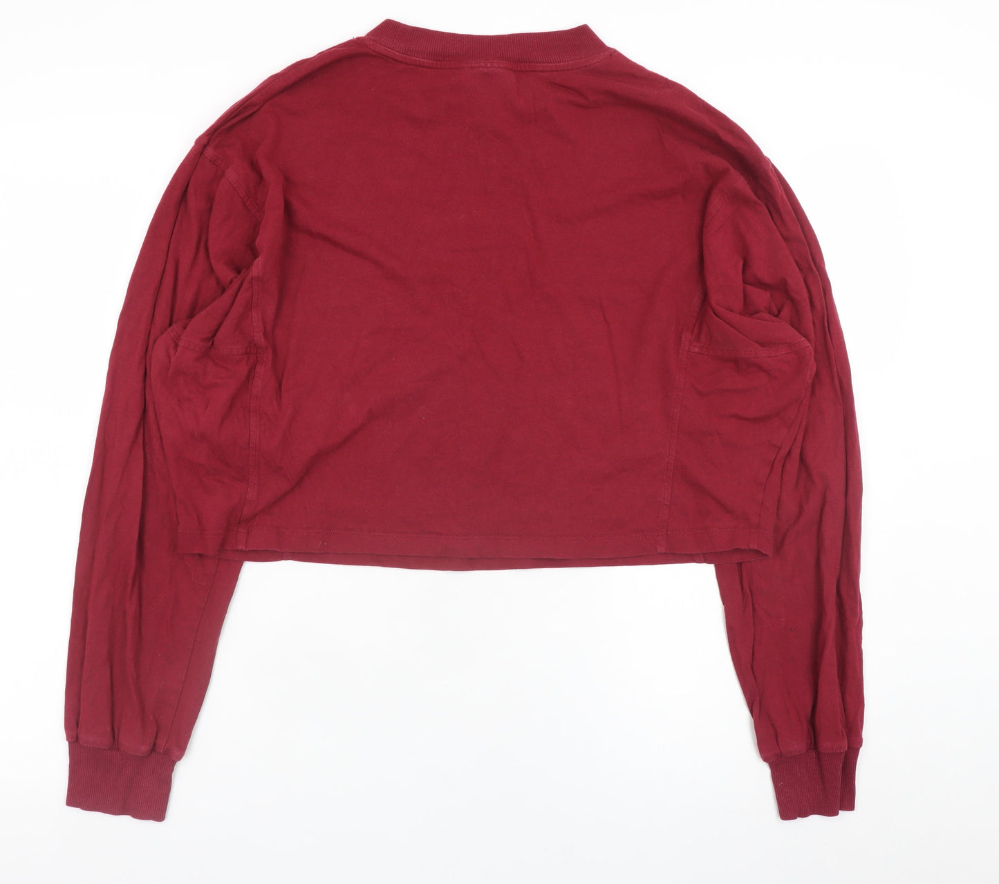 ASOS Design Women's Burgundy Cropped Pullover Sweatshirt UK 10