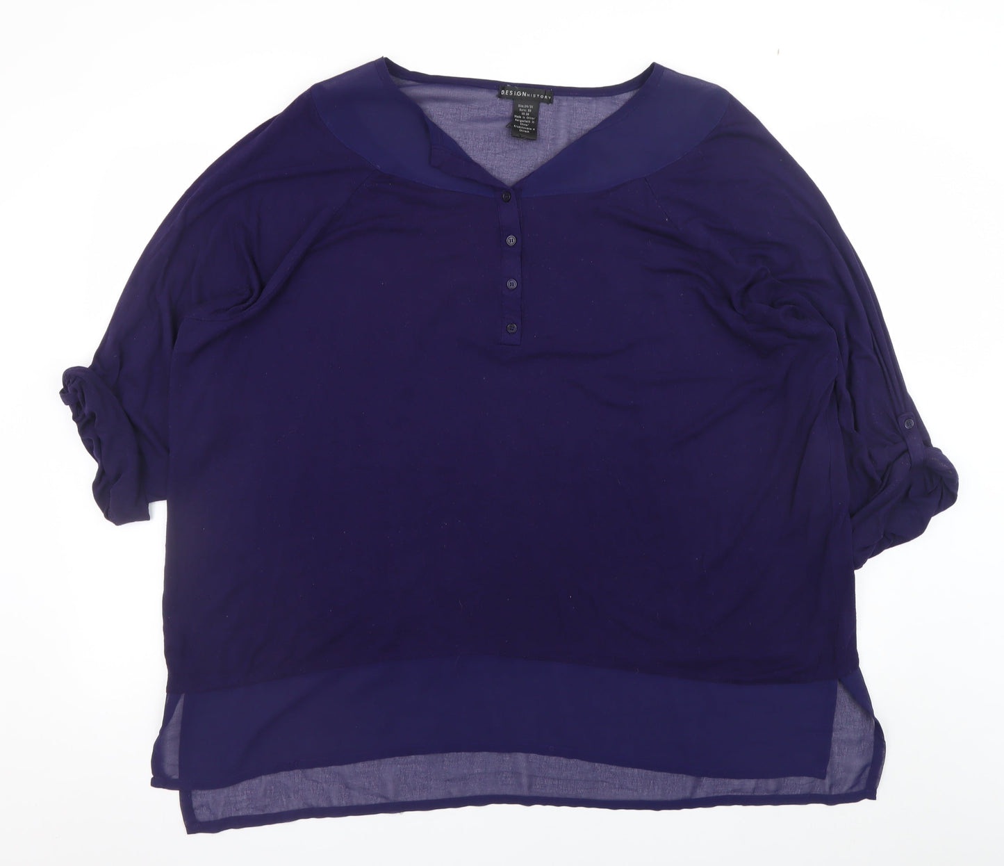 Design History Women's Purple Plus Size 24 Tunic Blouse