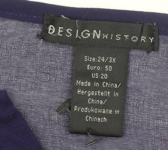 Design History Women's Purple Plus Size 24 Tunic Blouse