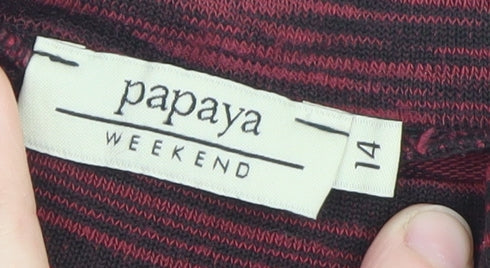 Papaya Weekend Women Red Lace Panel Tunic T-Shirt Size 14