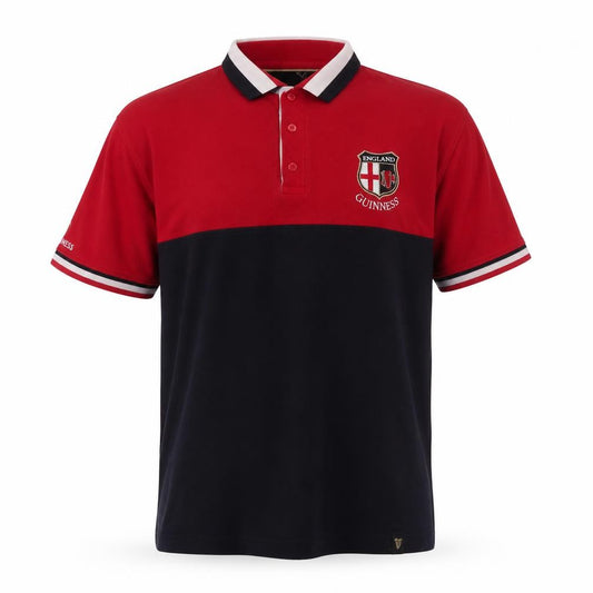 Guinness Men's Red & Black XL Rugby Polo Shirt 100% Cotton