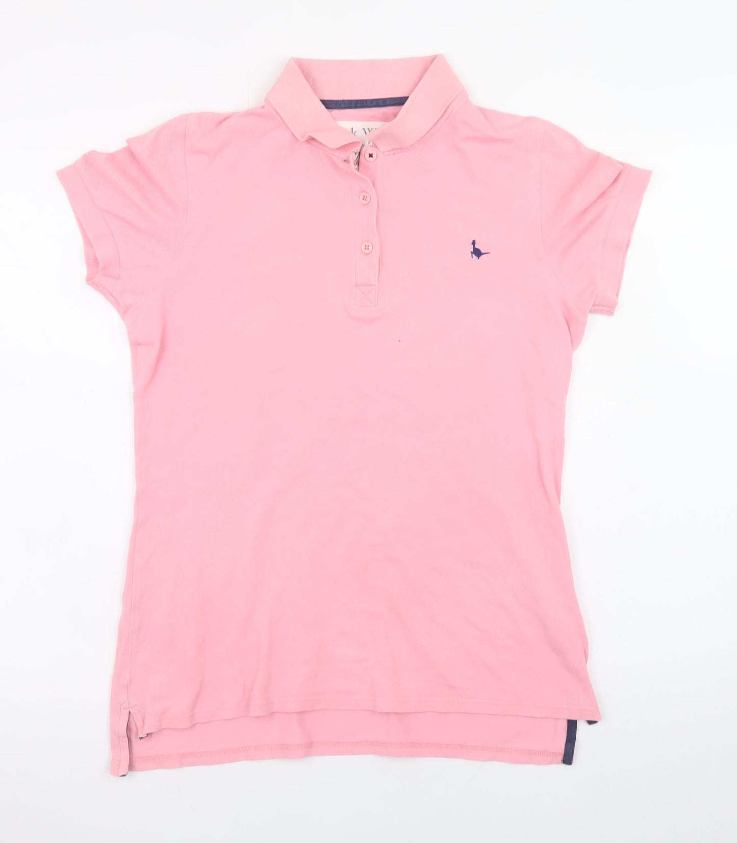 Jack Wills Pink Cotton Short Sleeve Polo Shirt L Unisex Slim Fit