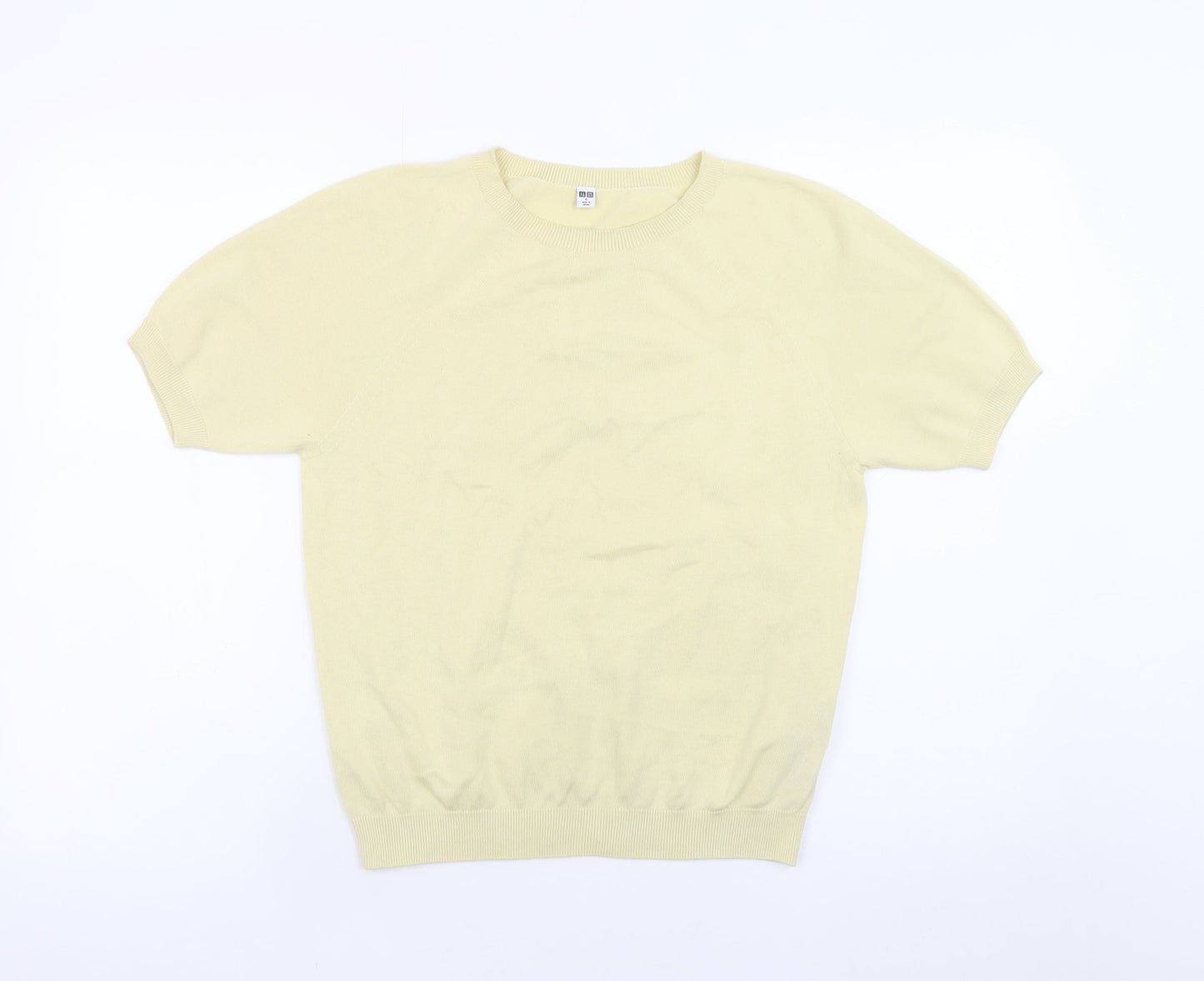 Uniqlo Women’s Beige Short Sleeve Crew Neck Knit Jumper Size S