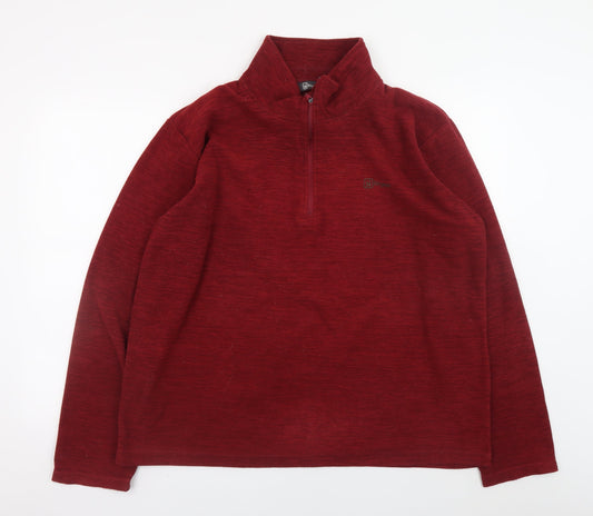 Hi Gear Men's Red XL 1/4 Zip Fleece Jacket Outdoor Hiking Top
