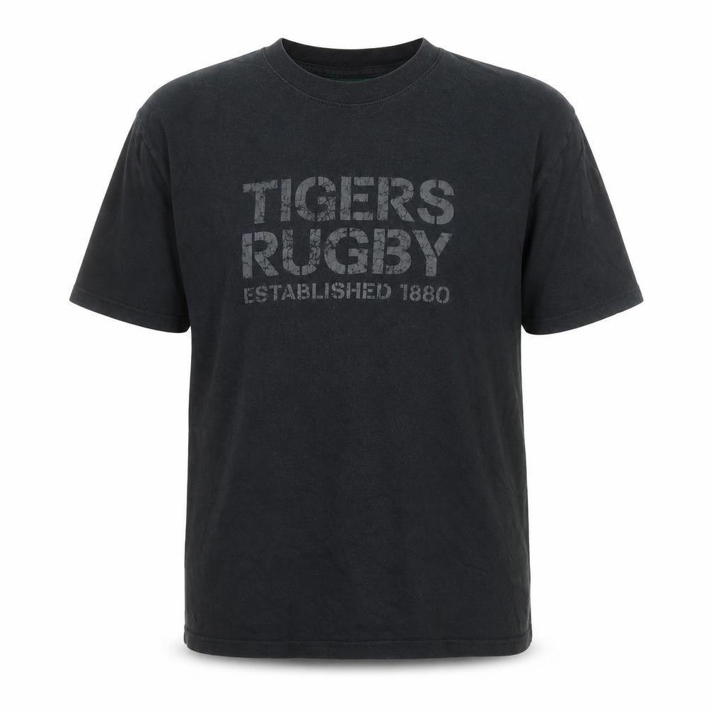 Tigers Men’s Black Rugby Graphic T-Shirt Size L Cotton Crew Neck