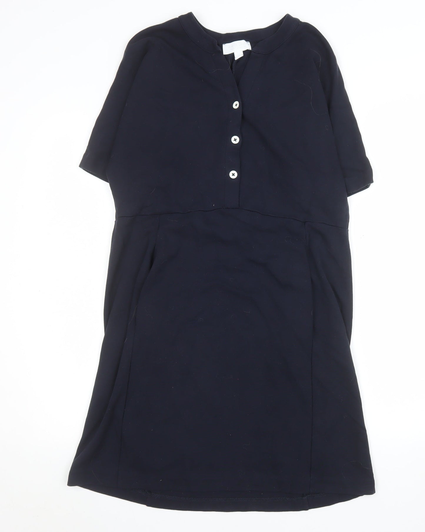 The White Company Women Black Size 12 Shift Knee Length Dress