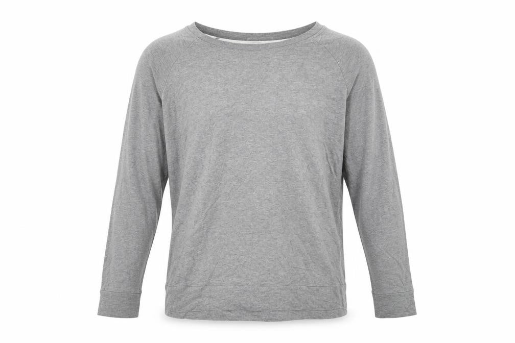 H&M Men’s Grey Long Sleeve Basic Crew Neck Jersey Top Size L