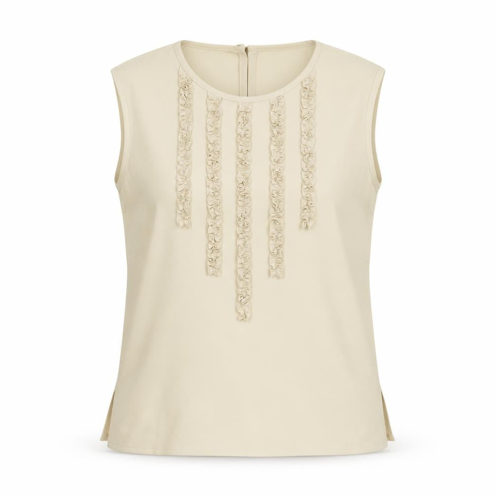 Country Casuals Petite Women's Beige Sleeveless Blouse Size 10