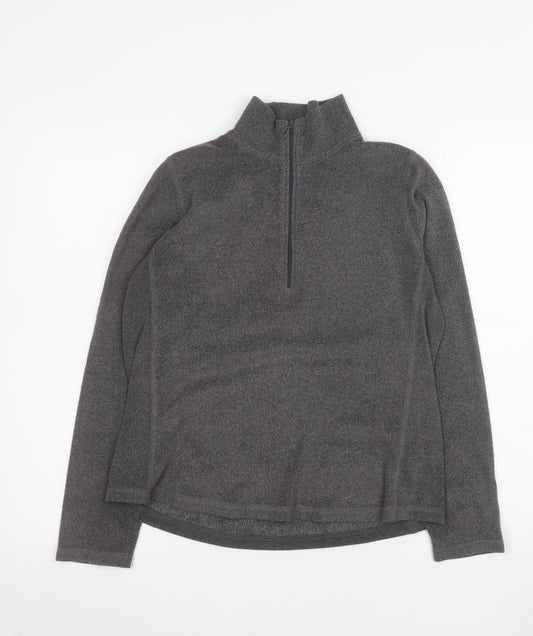 GAP Men's Grey 1/4 Zip Fleece Sweatshirt Medium Classic Fit