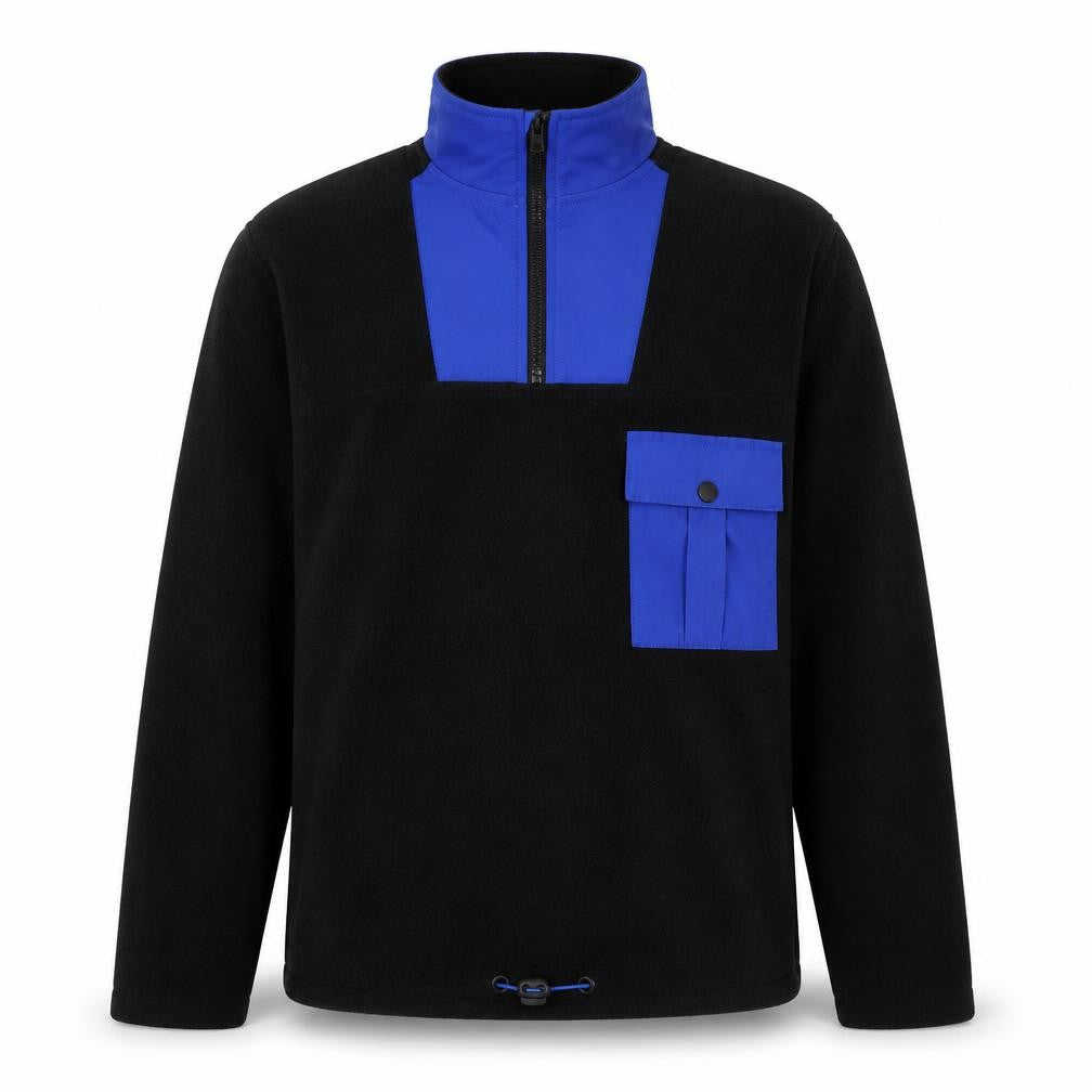 Another Influence Men's Black Blue Fleece 1/4 Zip Pullover Sweatshirt Small