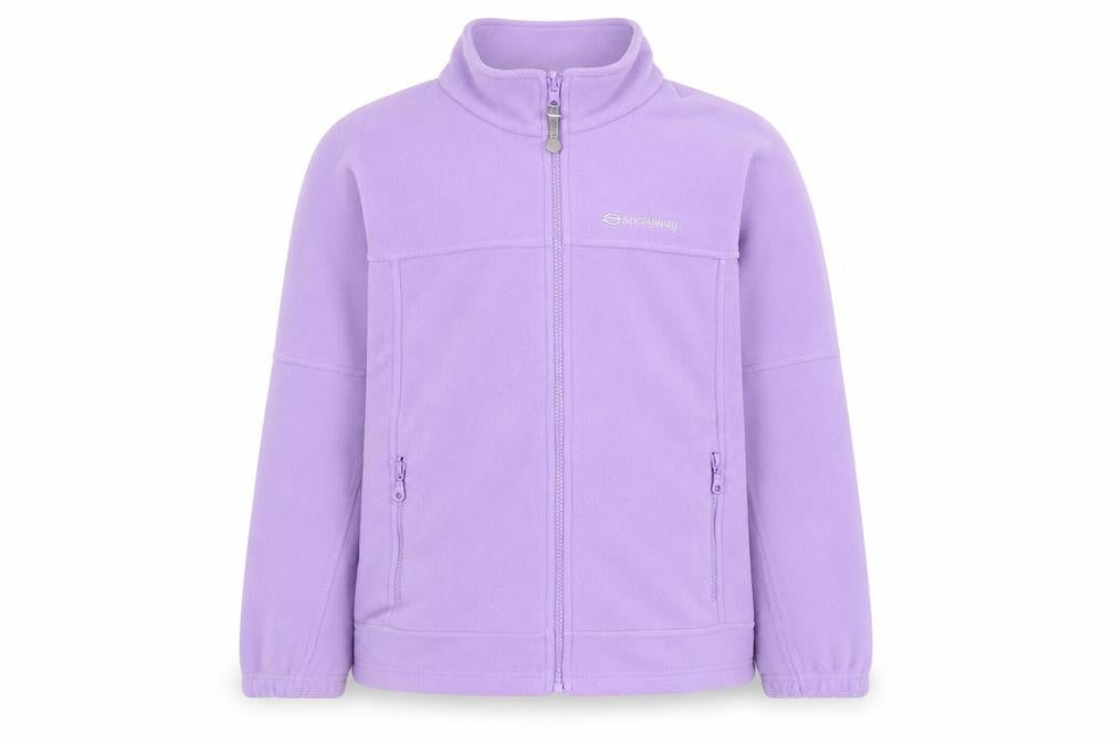 Front view of Sprayway girls’ purple fleece full zip basic jacket age 12-13 years