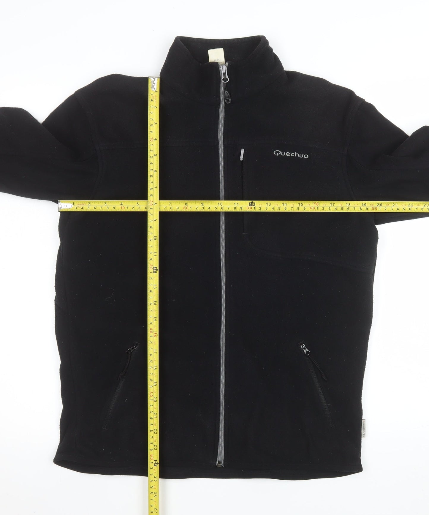 Quechua Men's Black Fleece Full Zip Jacket Size M Outdoor Hiking