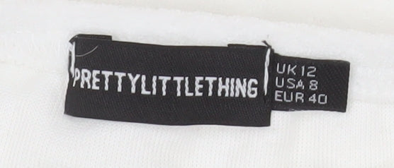 PrettyLittleThing Womens White Halter Bodycon Dress Size 12
