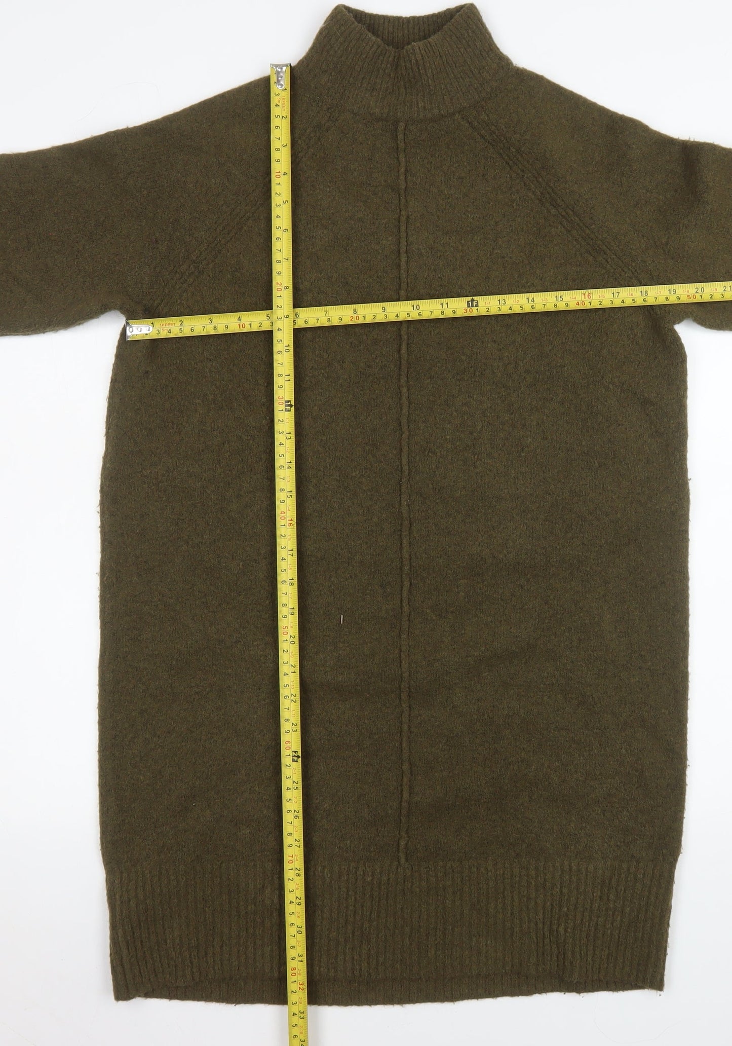 River Island Women’s Green XS Knit Long Sleeve Jumper Dress