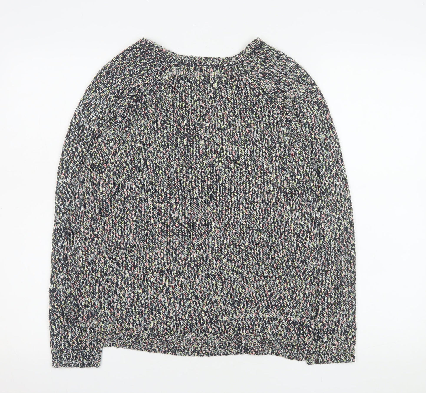Marks and Spencer Womens Multicoloured Knit V-Neck Pullover Jumper Size 8
