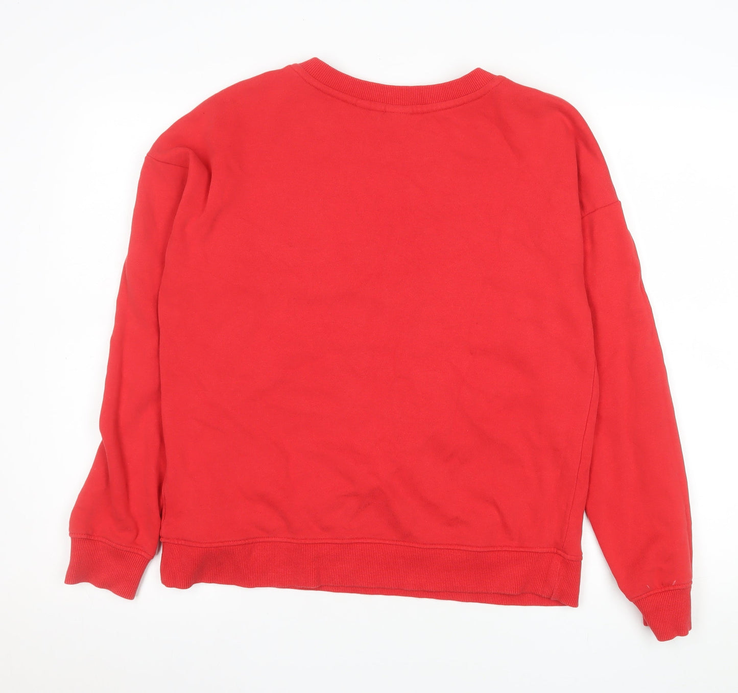 Next Women Red Christmas Sweatshirt Mickey Let It Snow Size M