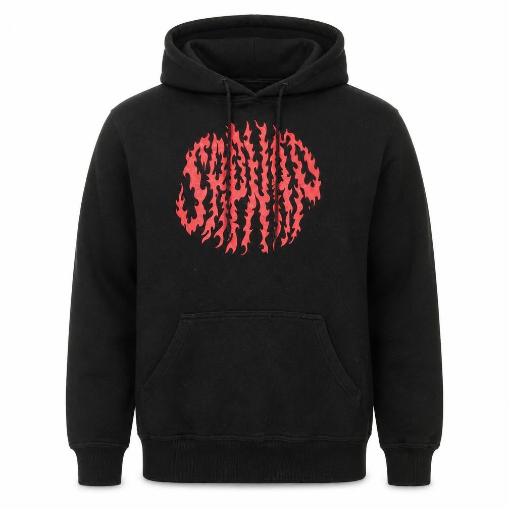 Dreambranding Men's Black Pullover Hoodie Small Graphic Print Fleece