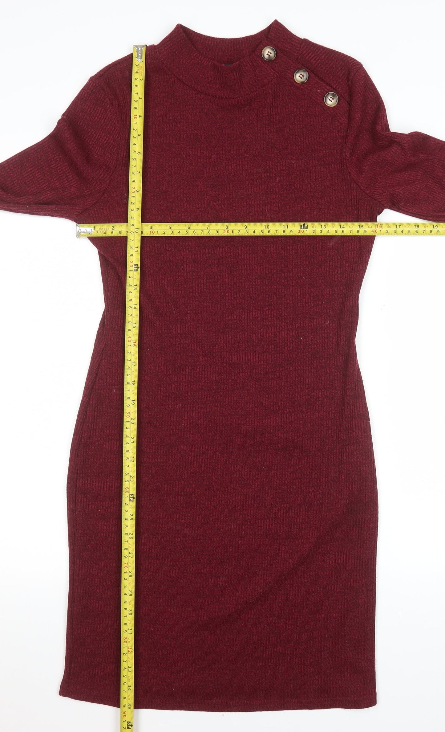 Brave Soul Women Red Bodycon Knit Knee Length Dress Size S