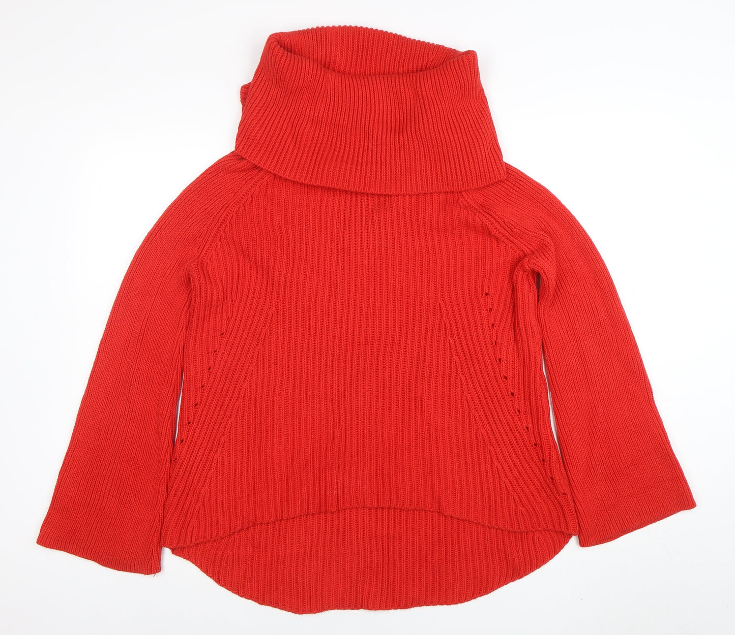 Phase Eight Women's Red Roll Neck Chunky Knit Long Sleeve Jumper Size M