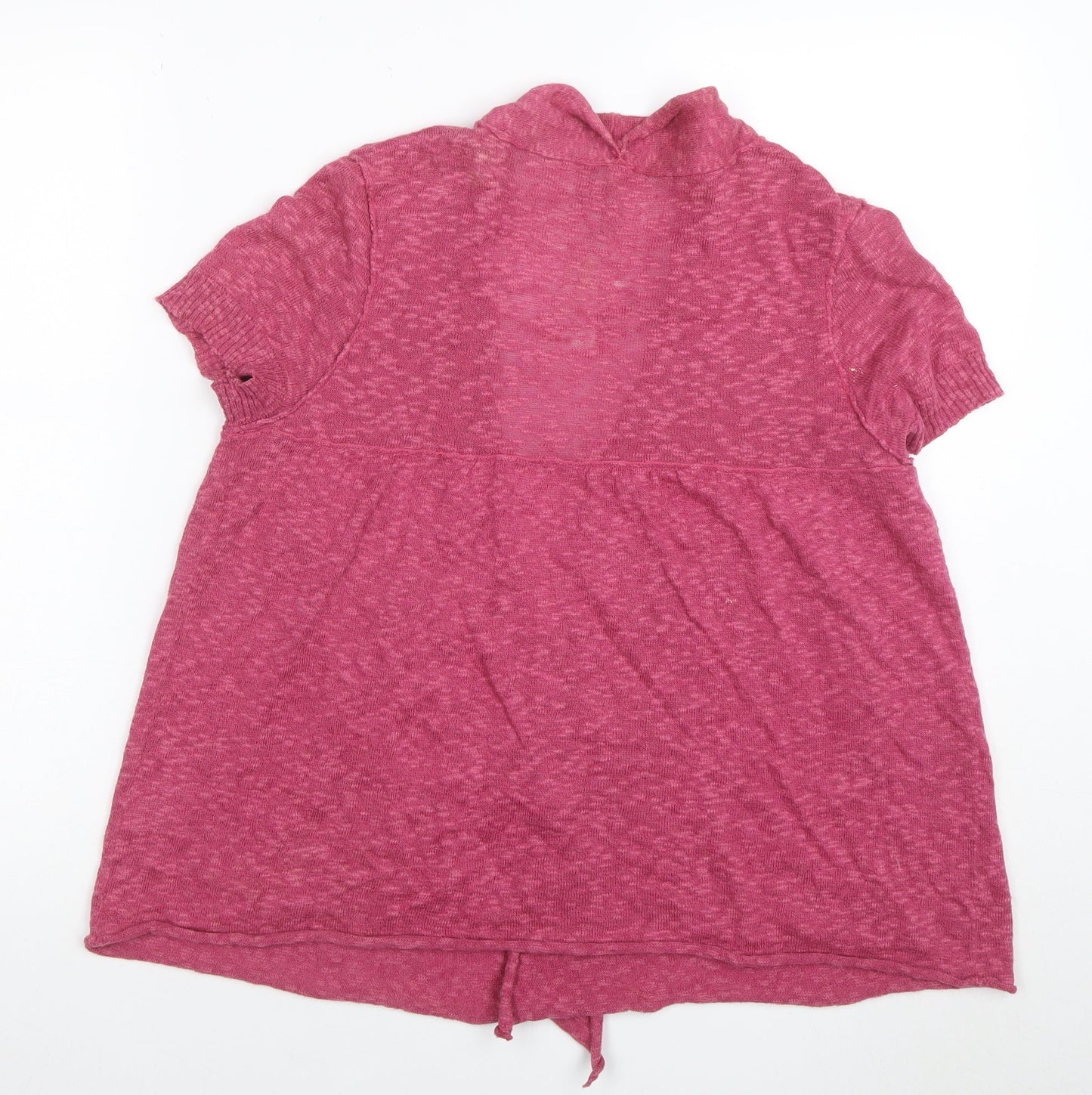 White Stuff Women’s Pink Linen Cotton Short Sleeve Cardigan Size 12