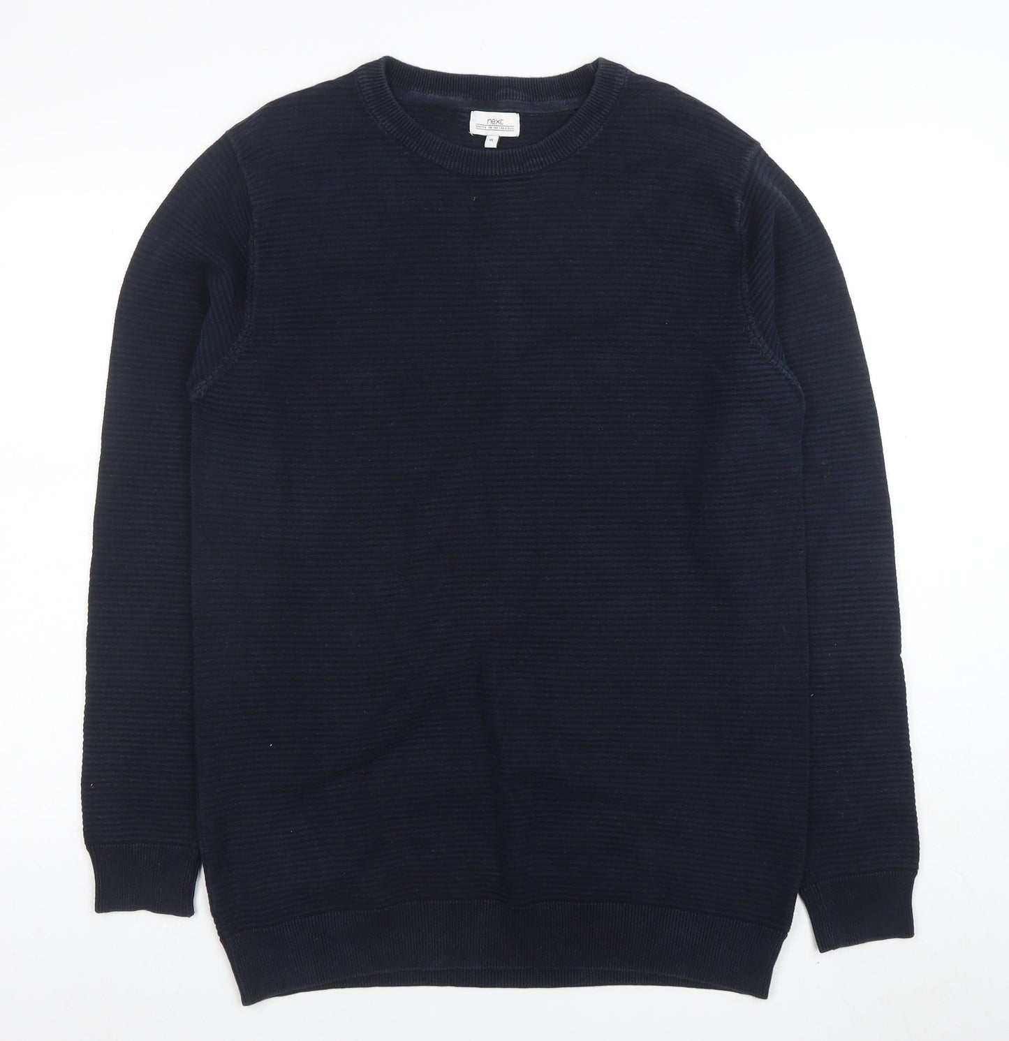 Next Men's Blue Cotton Crew Neck Jumper XL Regular Fit