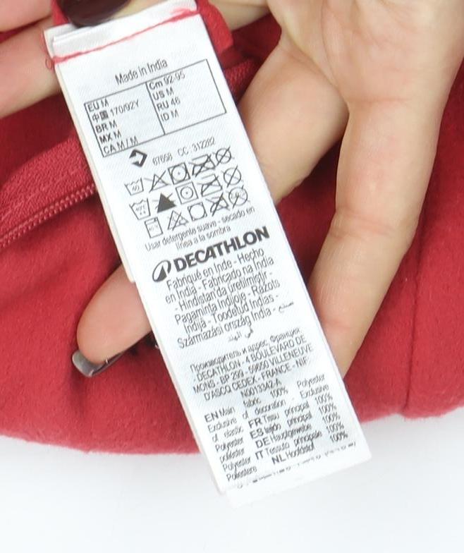 Quechua Women Red Fleece 1/2 Zip Pullover Sweatshirt Size M