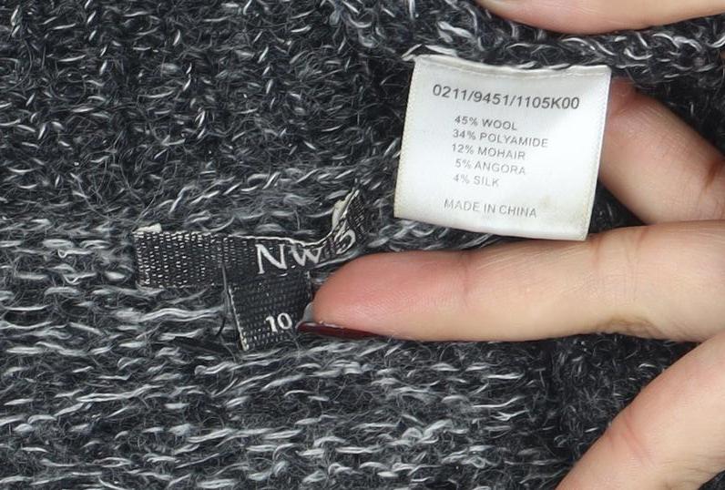 GANT Womens Grey Chunky Knit Wool Blend Shawl Collar Cardigan Size M