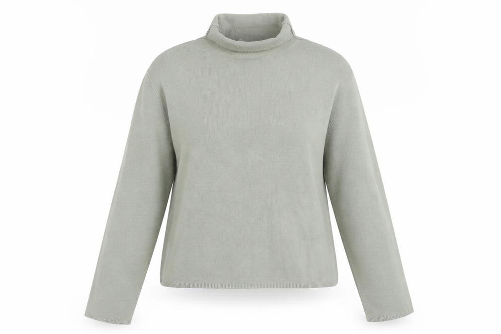 & Other Stories Women Green Mock Neck Knit Long Sleeve Top S