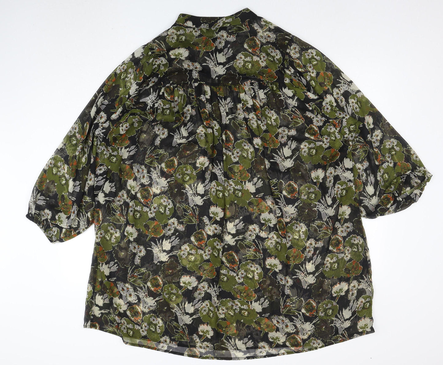 Zara Women Multicoloured Floral Shift Dress Size 12 Sheer Boho Style