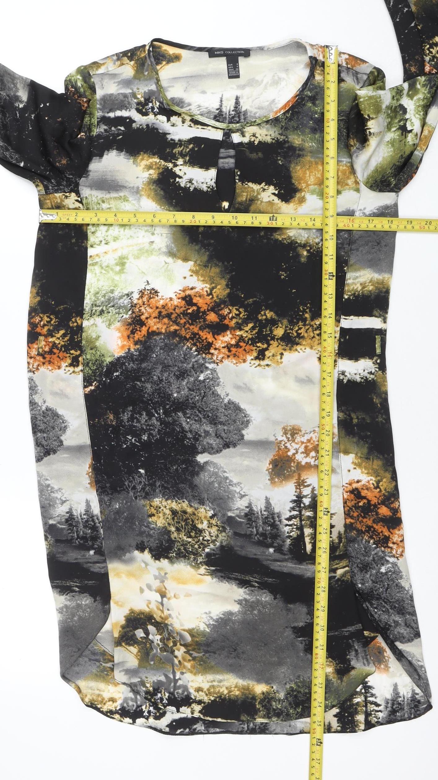 MNG Collection Women's Multicolour Shift Dress Size 8 3/4 Sleeve