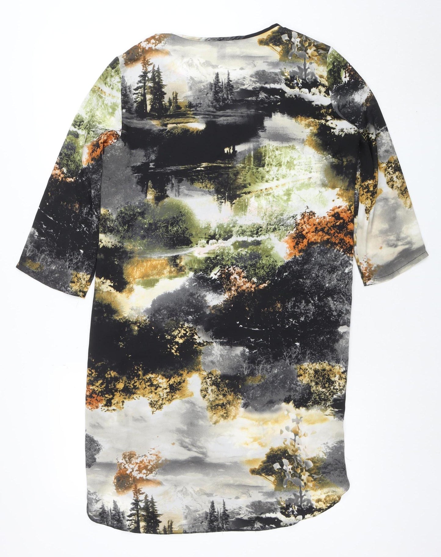 MNG Collection Women's Multicolour Shift Dress Size 8 3/4 Sleeve