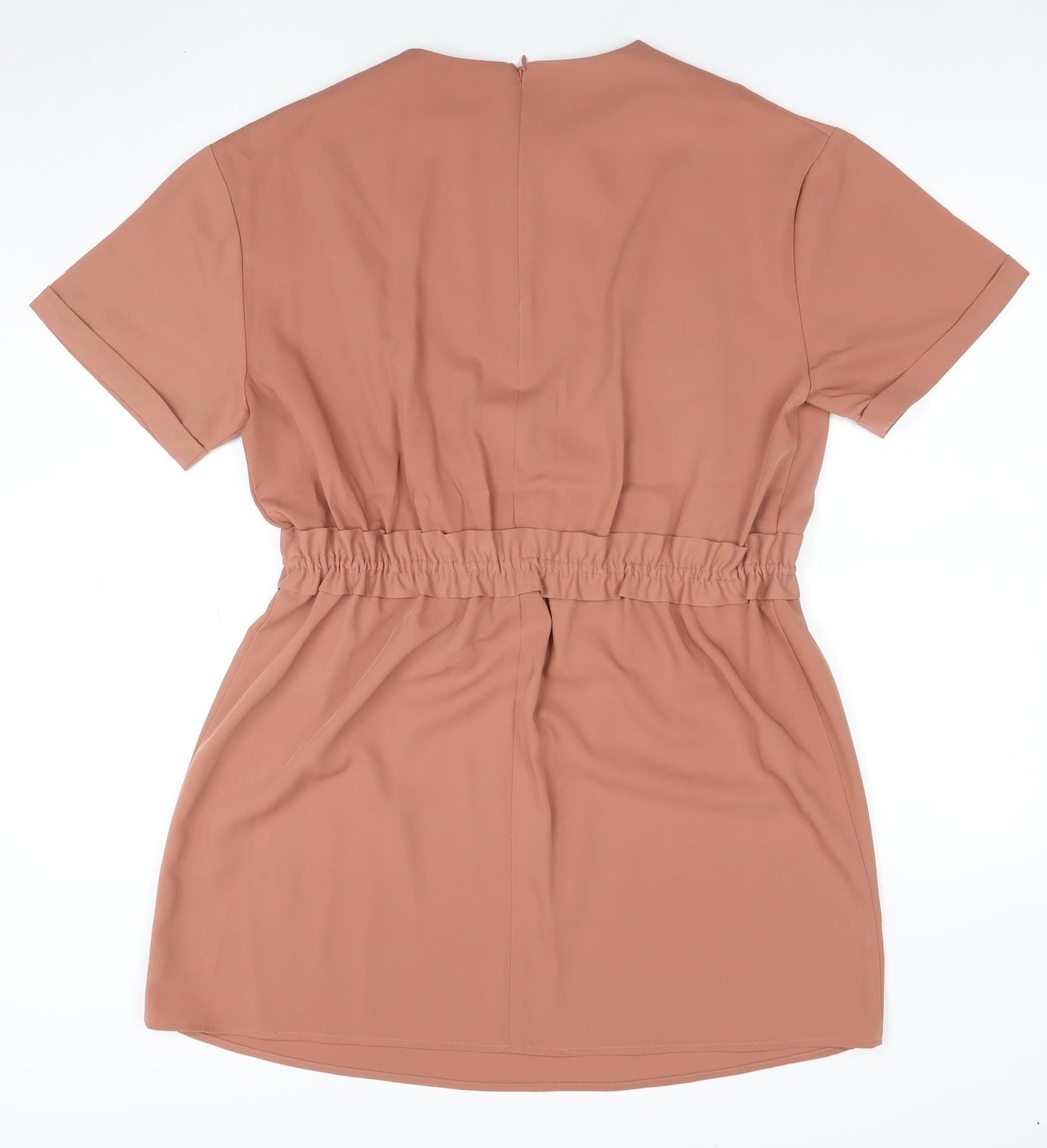 INAYAH Women Brown Short Sleeve Shift Dress L