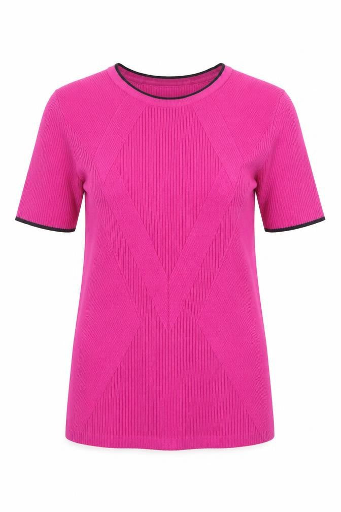 Principles Petite Women's Pink Knit Short Sleeve Top Size 8