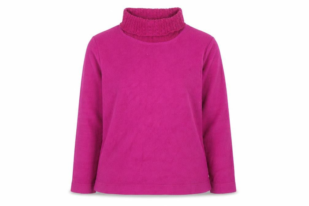 St. John's Bay Women's Pink Petite Large Pullover Cowl Neck Sweatshirt